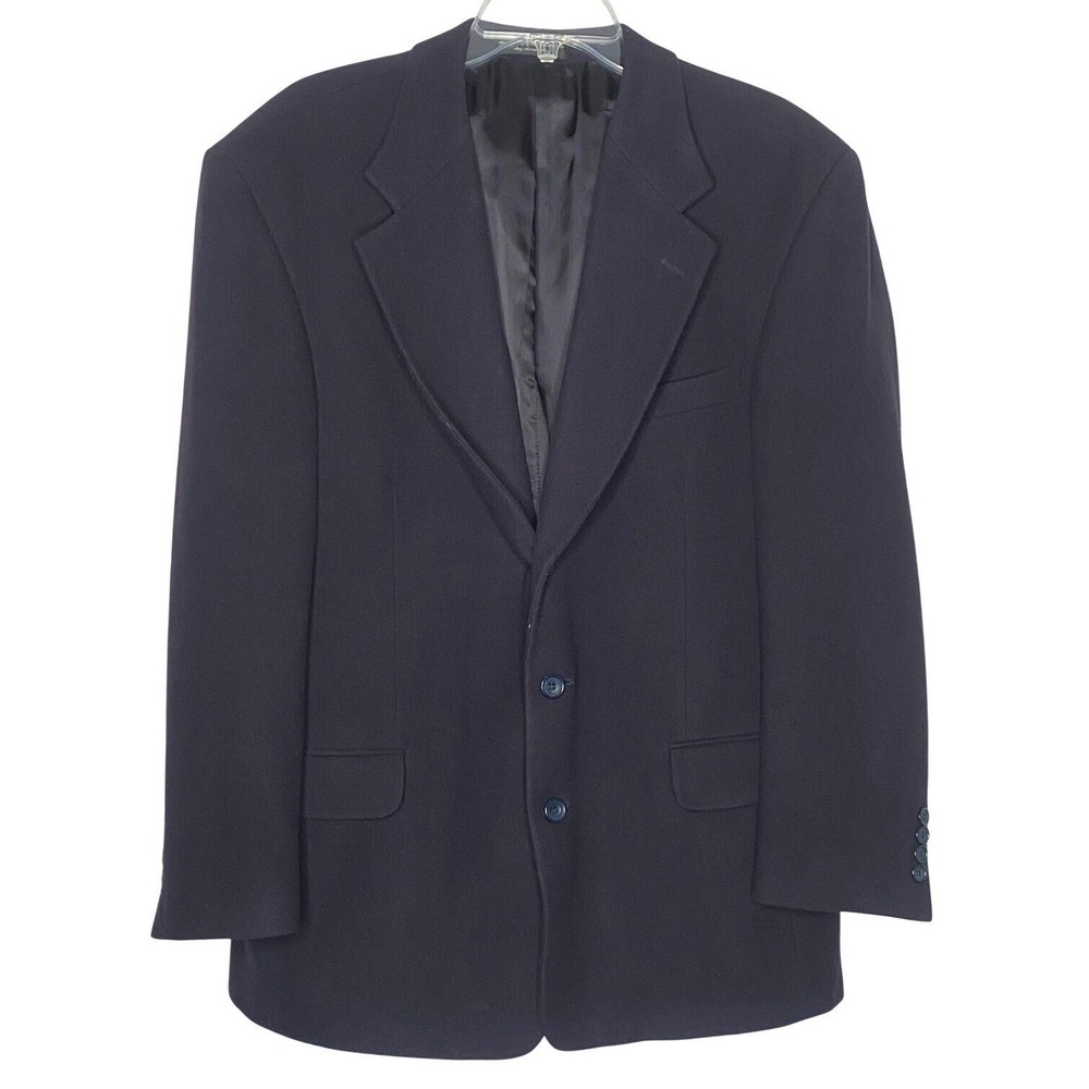 Men's Gianfranco Ruffini Italy navy blue cashmere blend‎ size 43 regular